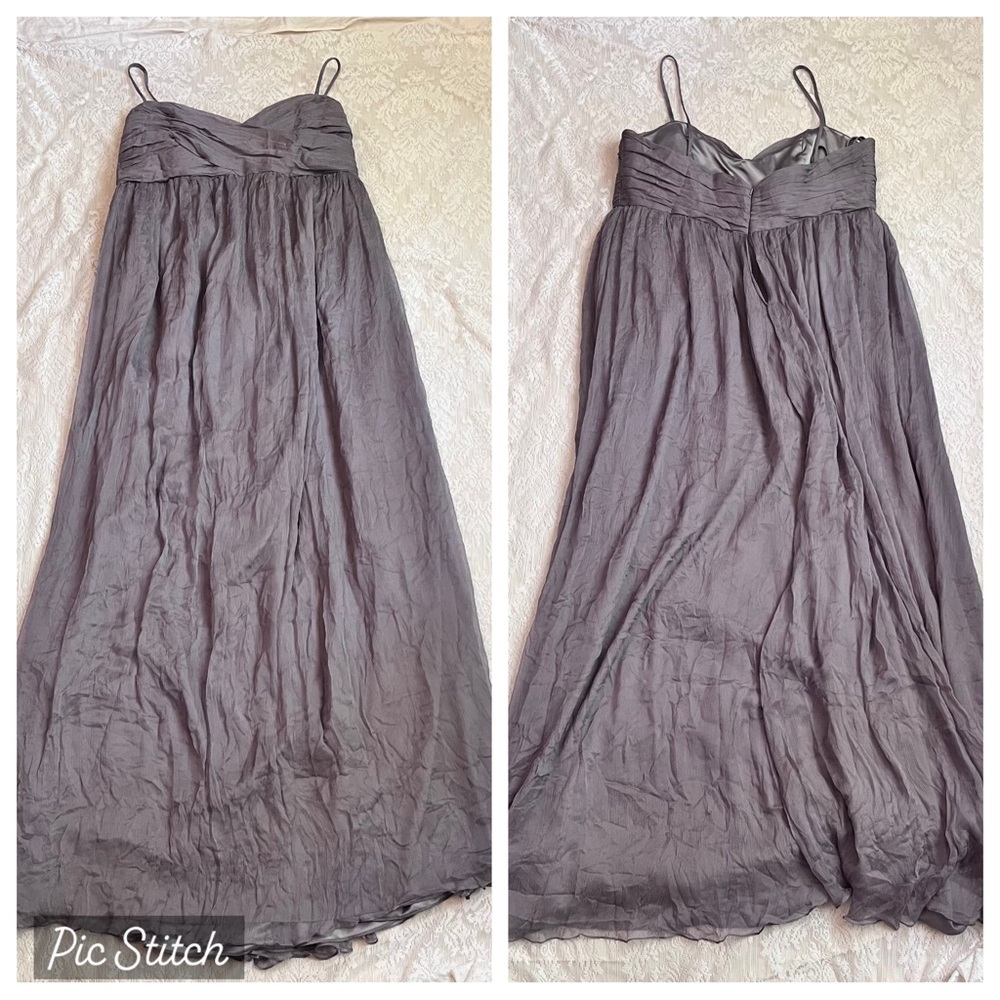 NWT Amsale 100% silk crinkle chiffon maxi dress